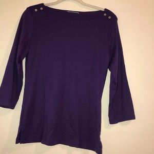 Karen Scott dark purple top
